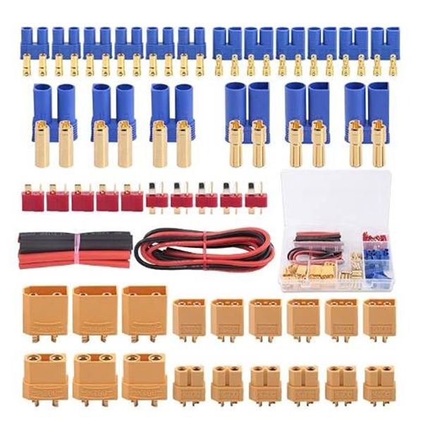 Glarks 76pcs RC Lipo Battery Connector Set