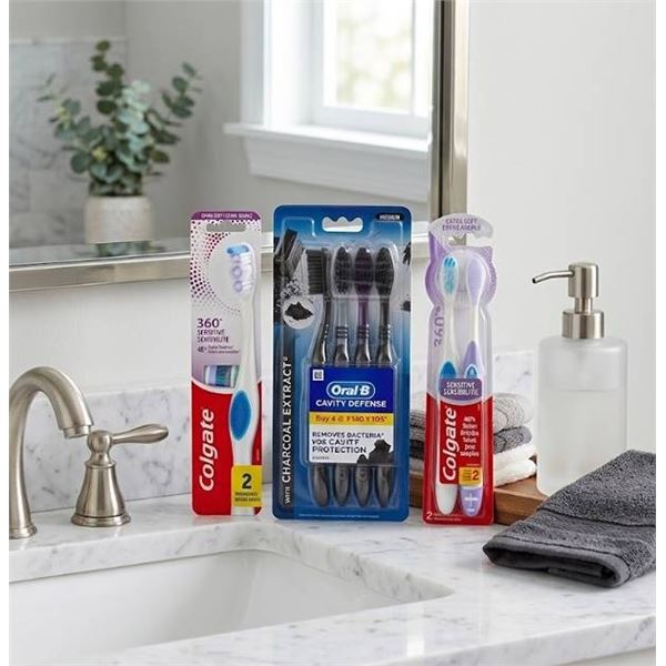 Colgate and Oral-B Toothbrush Packs, 8 Total