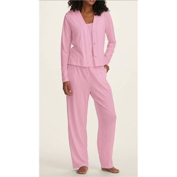 Splendid 3 Piece Pyjama Set, Pink, Size M