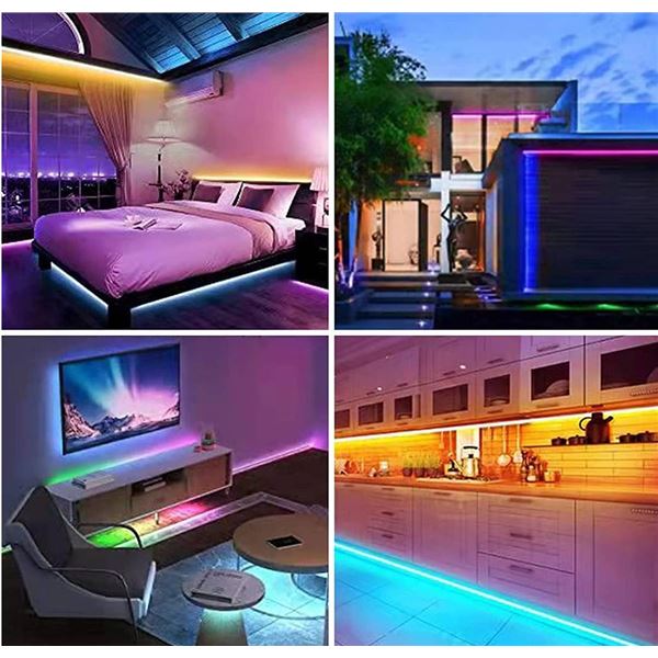 Lxyoug65.6Ft Led Lights for Bedroom,Music Sync Color Changing 5050 RGB LED Lights Strips Kit Built-i