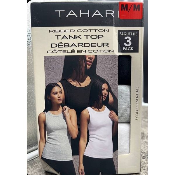Tahari Ribbed Cotton Tank Top 3 Pack Size M