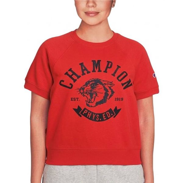 Champion Red Short Sleeve Sweatshirt XL