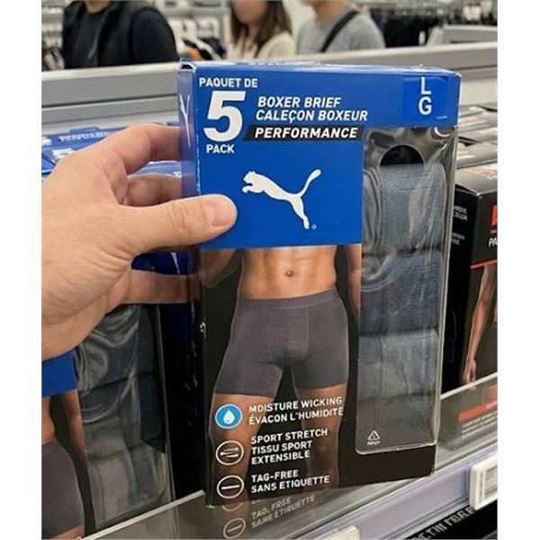 PUMA Boxer Brief 5 Pack Drycell Large