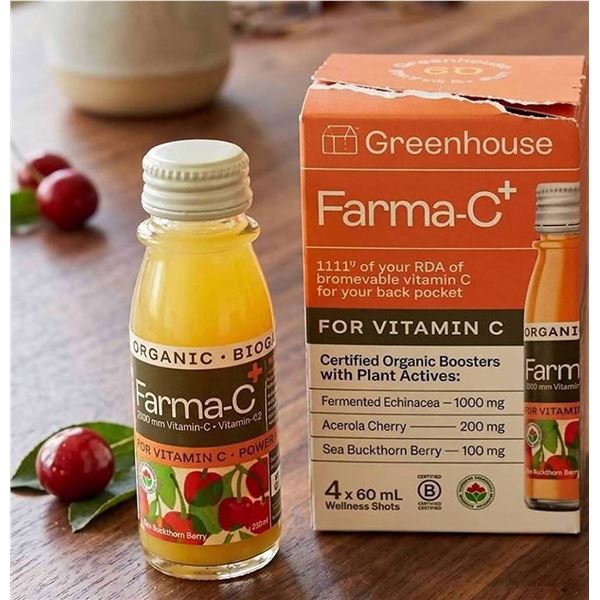 Greenhouse Farma-C+ Organic Vitamin C Shots 4x60ml