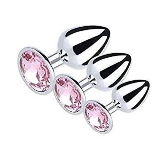 3pcs Stainless Steel Jeweled Massager Set **Color May Vary**