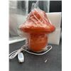 Image 5 : Glass Mushroom Table Lamp Orange Striped LED