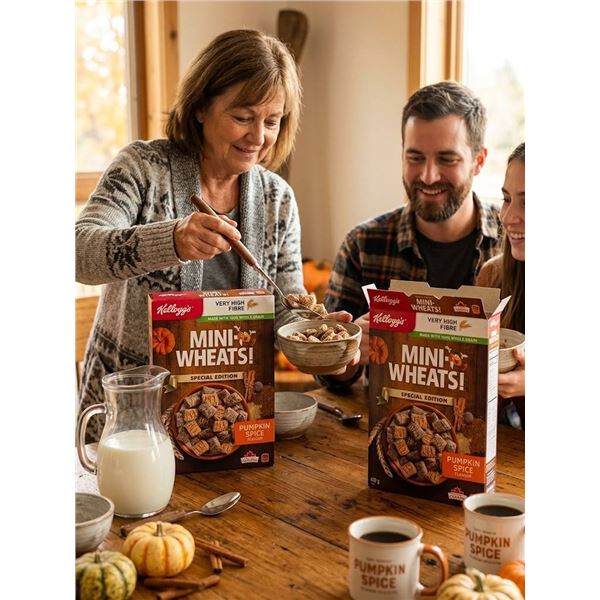 2 Boxes Kellogg's Mini Wheats Pumpkin Spice 460g