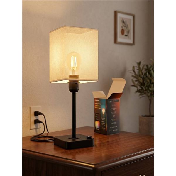 COZO USB Bedside Table Lamp With Charger Ports