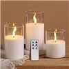 Image 1 : Eynshoo 3-Piece Flameless LED Candle Set with Remote