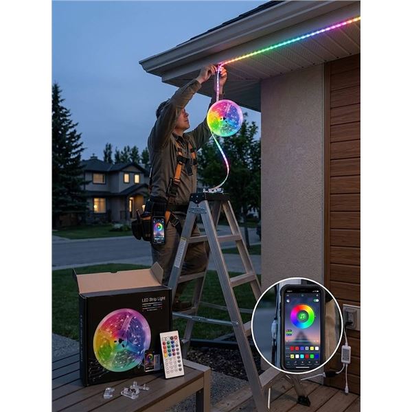 Lxyoug 65ft RGB LED Strip Light Kit with Remote