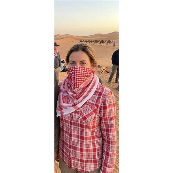 Red and White Shemagh Scarf 100% Cotton 42x42"