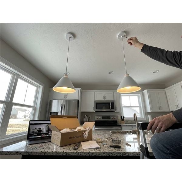AOJUNSANSAN Plug-In Pendant Light Set White 11.8IN
