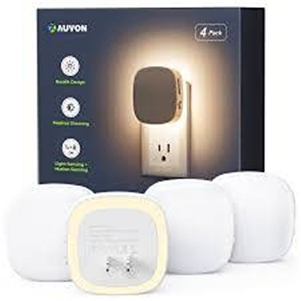 AUVON Plug-in LED Backlit Night Light 4 Pack
