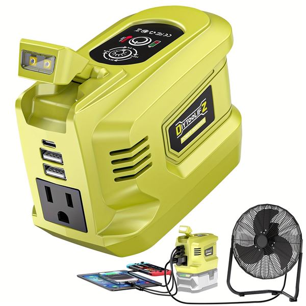 2 Pack 200W Power Inverters, 18V DC Input, 110V AC
