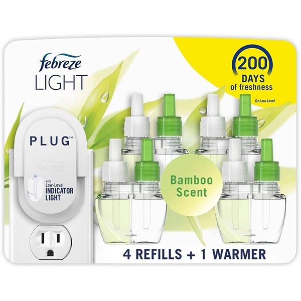 Febreze Plug in Bamboo Scent Starter Kit 4 Refills