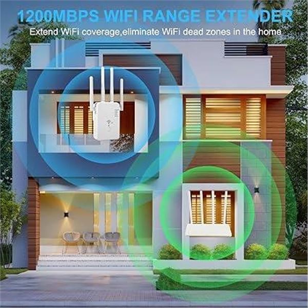 WiFi 6 Signal Booster 1200Mbps 6-Antenna Extender