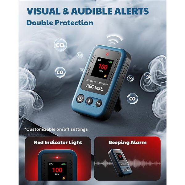 AEG test AGT-2309 Carbon Monoxide Detector Blue