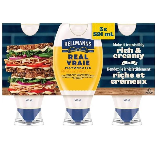 Hellmann's Real Mayonnaise 3 x 591 mL