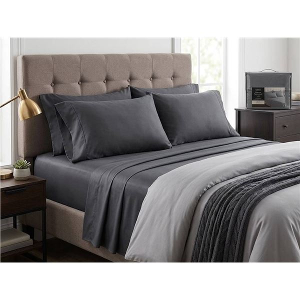 Comfy Bamboo World 4pc Queen Sheet Set Grey