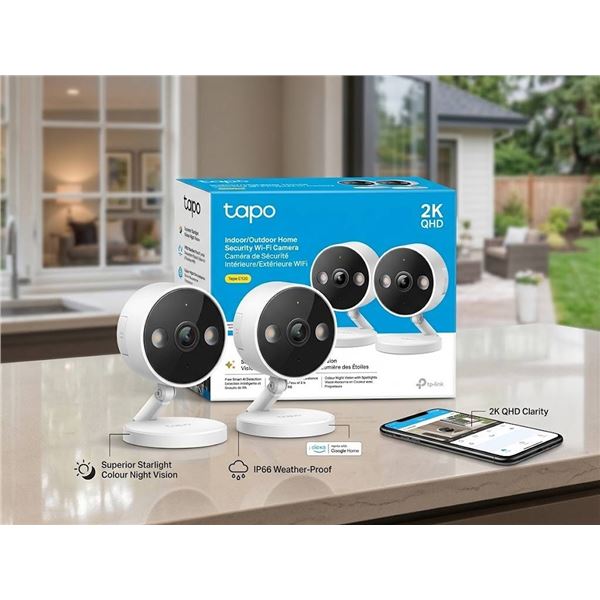 Tapo C120 2K QHD Indoor/Outdoor Wi-Fi Cameras (2)