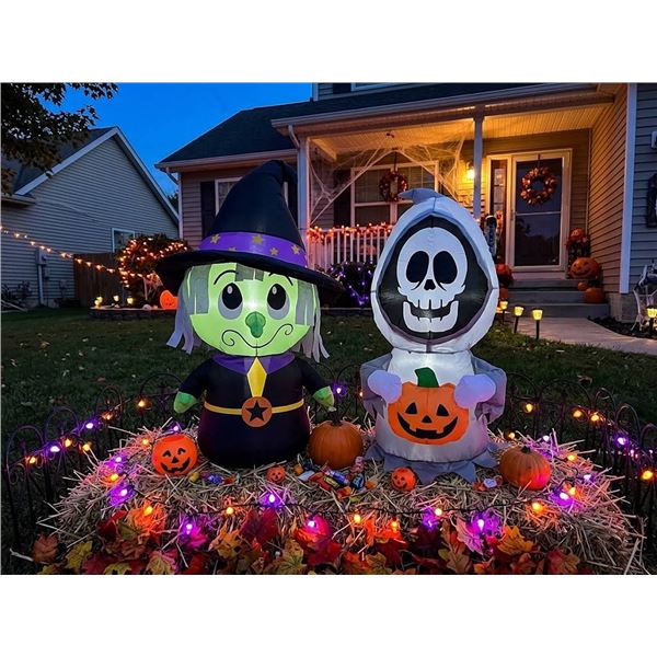 Airdorable Halloween Inflatable Witch and Reaper Set