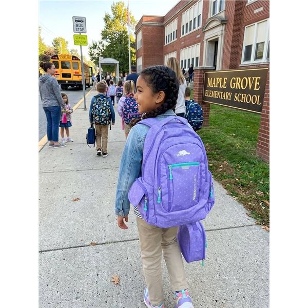 Roots Purple Geometric Print Backpack