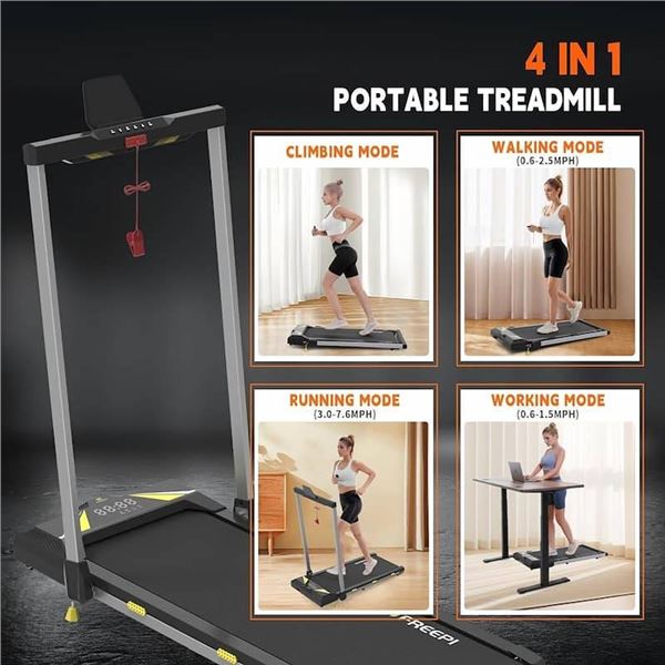 Freepi Walking Pad Treadmill 2.5HP Black