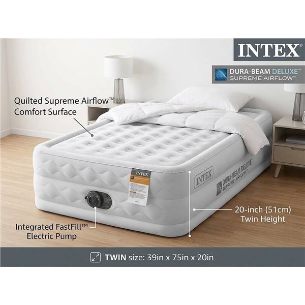 Intex Dura-Beam Deluxe Twin Air Mattress 20in
