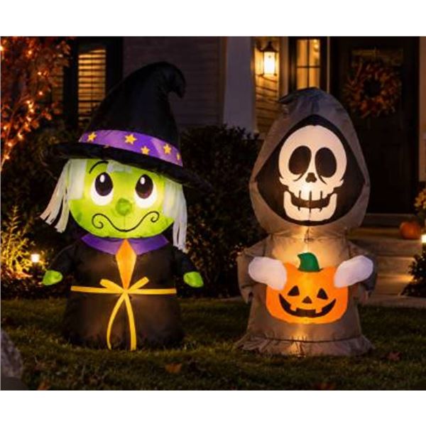 Airdorable Inflatable Halloween Reaper and Witch Set