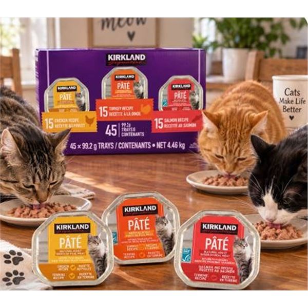 Kirkland Cat PatÃ© 3-Flavour 45 x 99.2g Trays