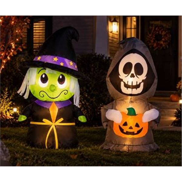 Lot of 2 Air Adorable Witch and Reaper Inflatable Figures
