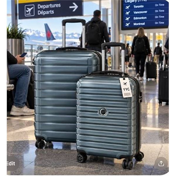 2 Hard Shell Luggage Suitcases with Spinner Wheels