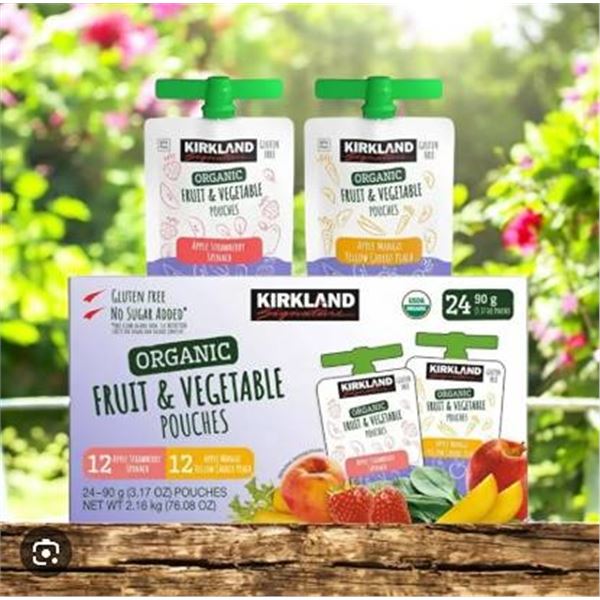 Kirkland Organic Fruit and Vegetable Pouches 24 Pack