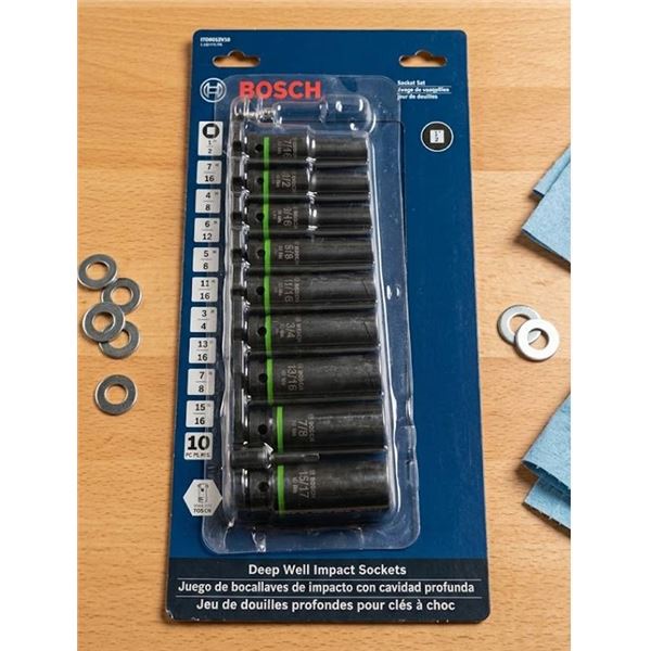 Bosch Deep Well Impact Socket Set 10-Piece SAE