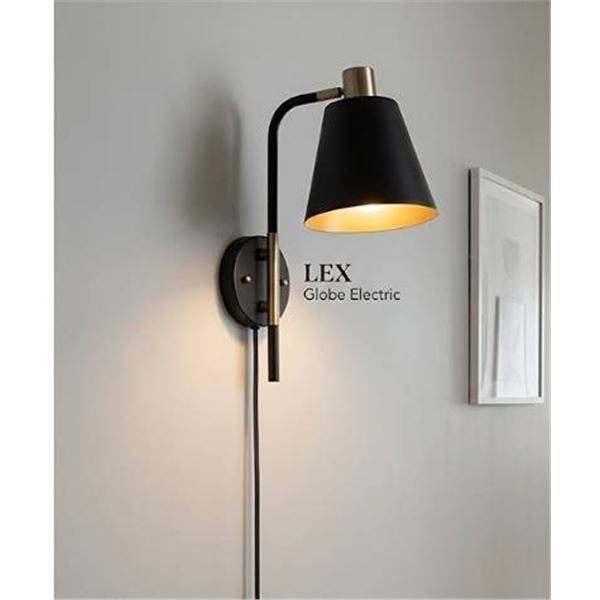 Globe LEX Black Wall Sconce Light Fixture