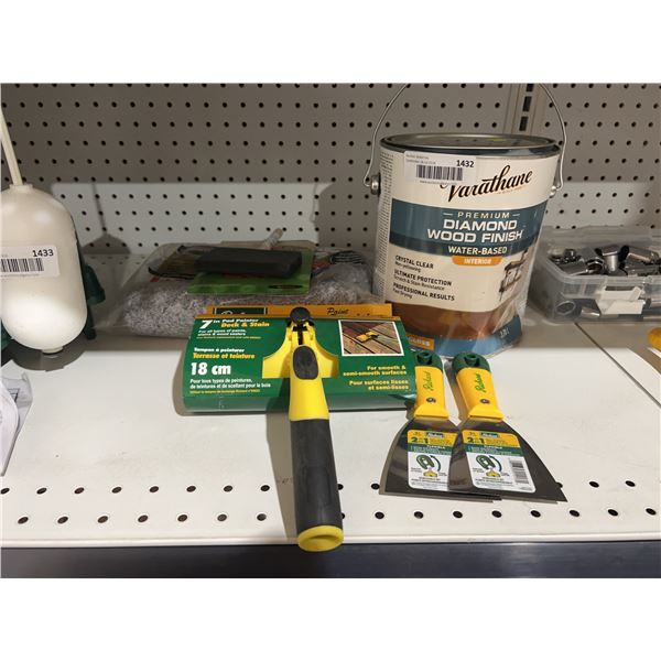 Paint Supplies Lot With Varathane and Richard Tools
