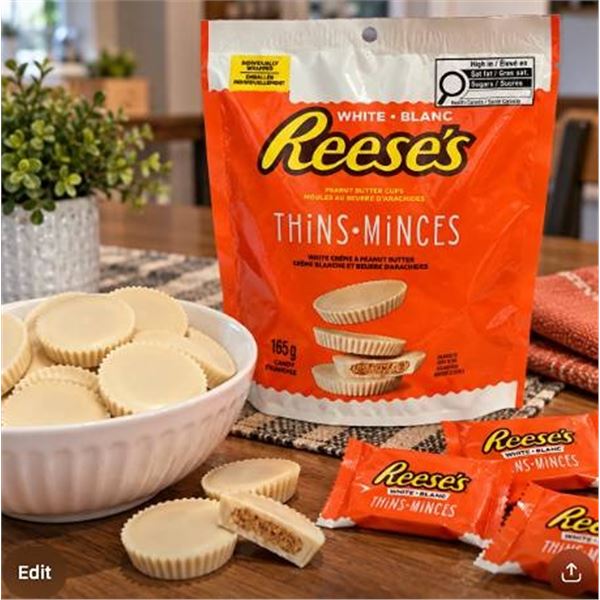 Reese's White Thins Peanut Butter Cups 5x165g