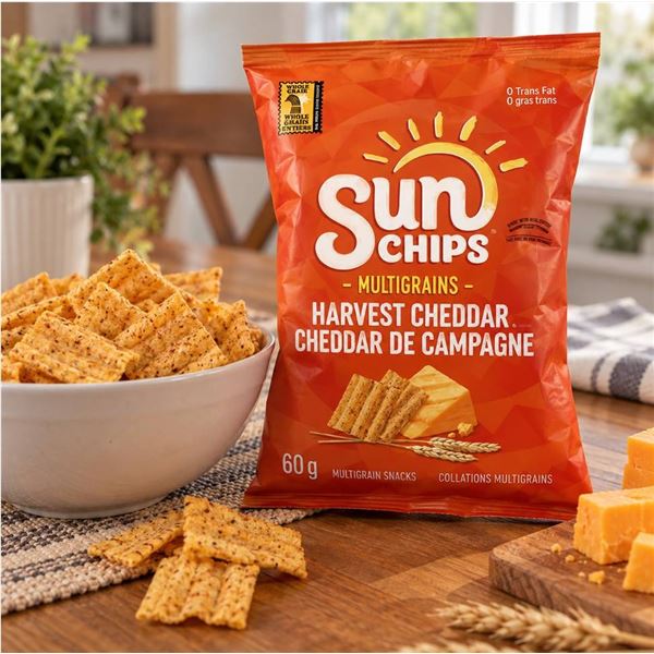 SunChips Harvest Cheddar Snacks 32x60g Bags