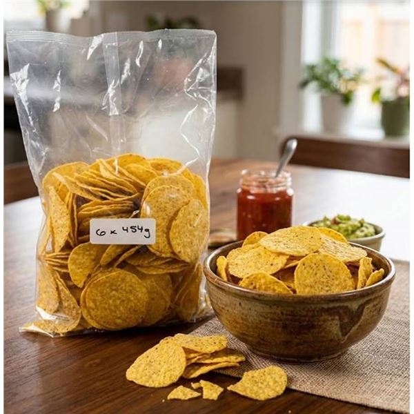 Lot of 6 x 454g Round tortilla chips
