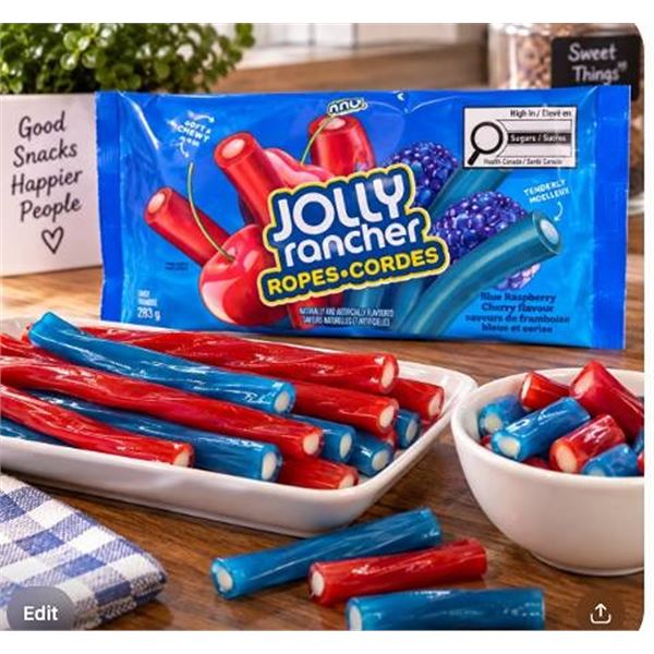 Jolly Rancher Ropes Blue Raspberry Cherry 12x283g