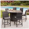 Image 1 : Outdoor Wicker Bar Table With 6 Wicker Chairs