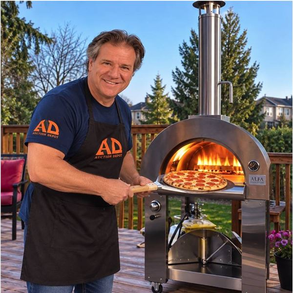 MB Chef Blue Dual Fuel Pizza Oven Natural Gas Wood, Blue