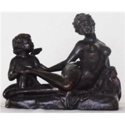 TIERRA WITH CHERUB BRONZE SCULPTURE