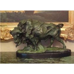 "BISON" BY DAVIS BRONZE SCULPTURE