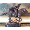 Image 1 : "WESTERN COWBOY AND HORSE" BRONZE SCULPTURE