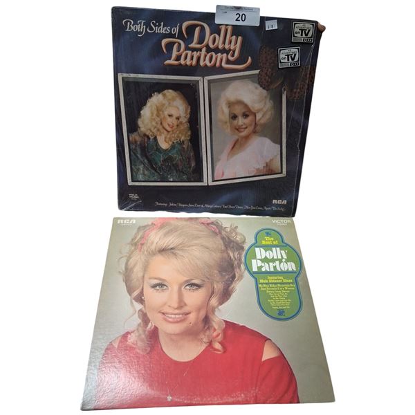 2 Vintage Vinyl Dolly Parton records, Highly Collectible!
