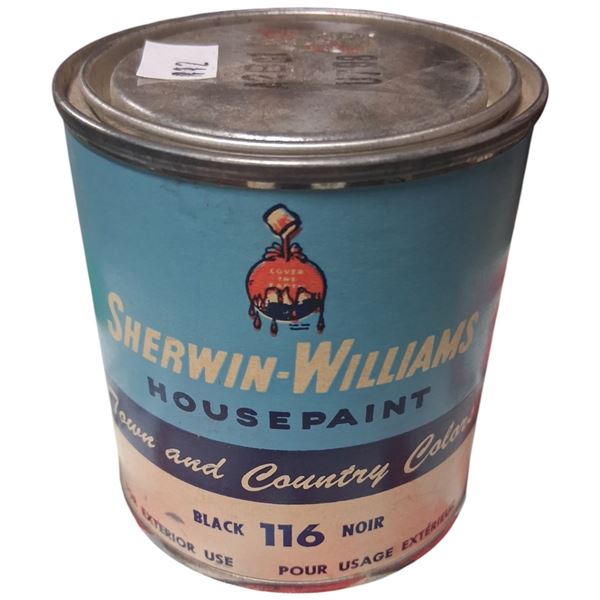 NOS 1950s Sherwin Williams paper label paint can full, half pint