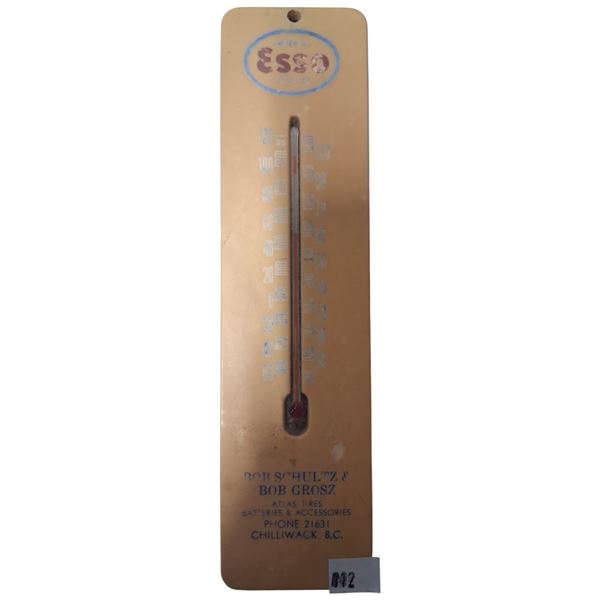 Vintage ESSO Chilliwack thermometer 8" long