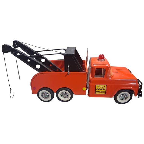 Custom built Buddy L dual rear axle tow truck 14":