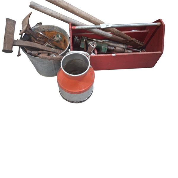 Vintage tool box with contents